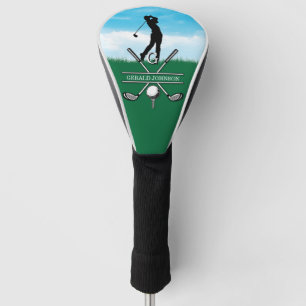 Elegant Golfer Custom Monogram Design Golf Head Cover
