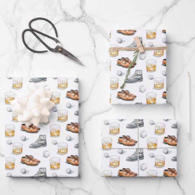 Elegant Golfer Wrapping Paper Sheet (Front)