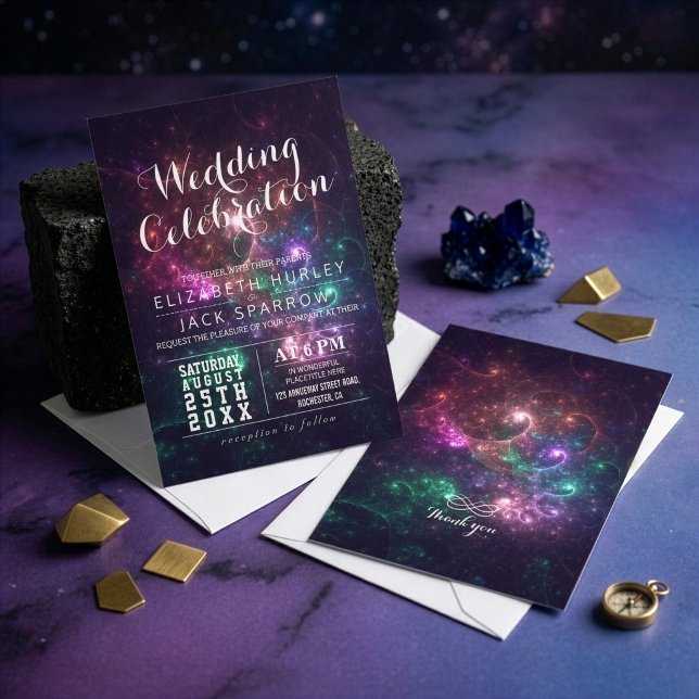 Elegant Gorgeous Galaxy Wedding Invitations (Creator Uploaded)