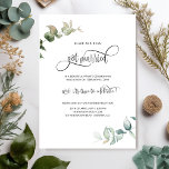 Elegant Got Married Elopement Wedding Reception Invitation<br><div class="desc">Elegant "We Got Married" elopement reception/party invitation with delicate watercolor Eucalyptus greenery details and beautiful modern handwritten calligraphy elements. Option to add on the back a photograph or leave it in black. Part of our "Minimal and Graceful Eucalyptus Wedding" collection with full coordinating suite and day-of event items available.</div>