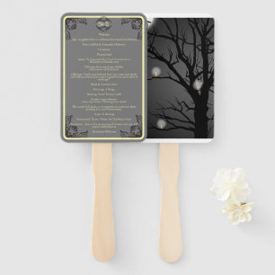 Elegant Goth Dark Enchanted Forest Wedding Hand Fan