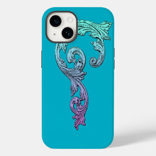 Elegant Goth Design in Blue  iPhone 14 Case