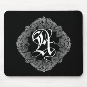 Elegant Goth Initial A Mouse Pad