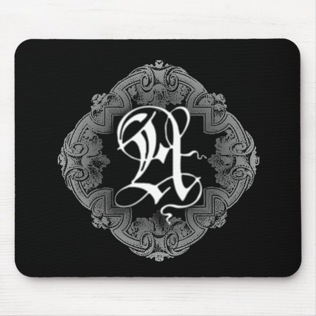 Elegant Goth Initial A Mouse Pad (Front)