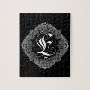 Elegant Goth Initial E Jigsaw Puzzle