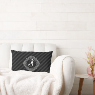Elegant Goth Initial I Lumbar Pillow
