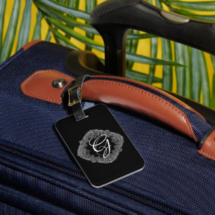 Elegant Goth Initial Luggage Tag