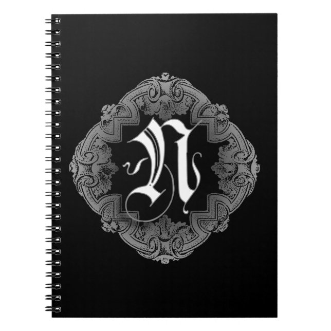 Élégant Goth Initial N Carnet (Devant)