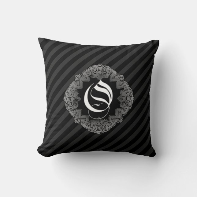 Élégant Goth Initial O Jeu Oreiller (Recto)