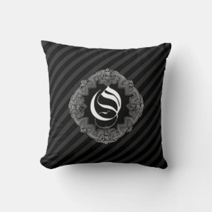 Elegant Goth Initial O Throw Pillow