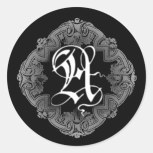 Élégant Goth Initial Un Sticker