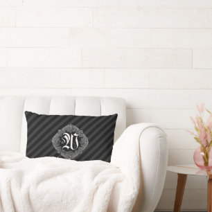 Elegant Goth Initial W Lumbar Pillow