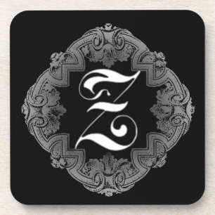 Elegant Goth Initial Z Coaster