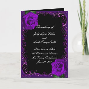 Élégant Goth Purple Roses carte du programme de ma