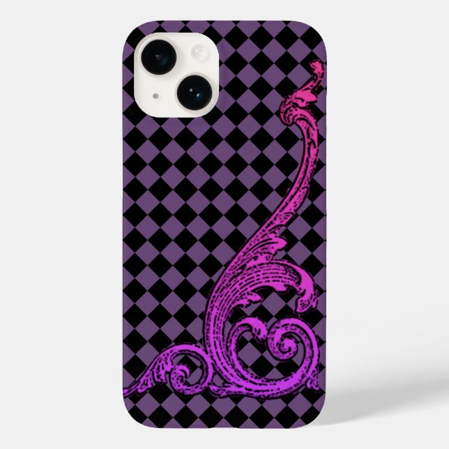 Elegant Goth Purple Swirl Design iPhone 7 Case (Back)
