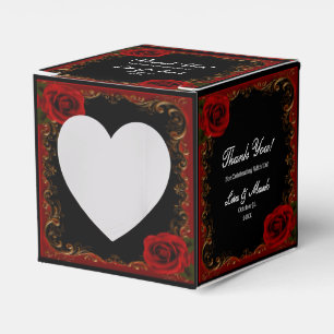 Elegant Goth Red Roses Favor Box
