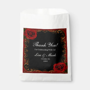 Elegant Goth Red Roses Favour Bag