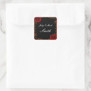 Elegant Goth Red Roses Wedding Seal