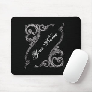 Elegant Goth Swirl Design Personalized Mouse Pad