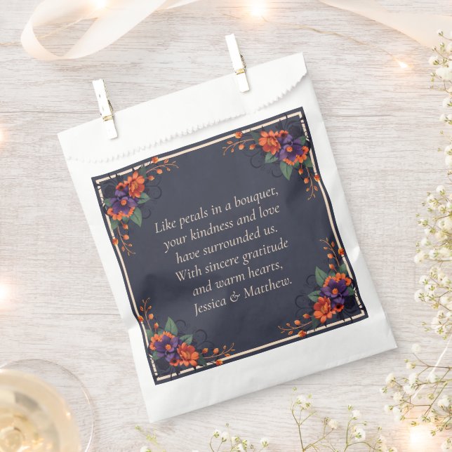 Elegant Gothic 3D Floral Gratitude  Favour Bag (Clipped)