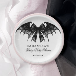 Elegant Gothic Baby Shower Paper Plate