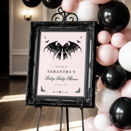 Elegant Gothic Baby Shower Welcome Sign