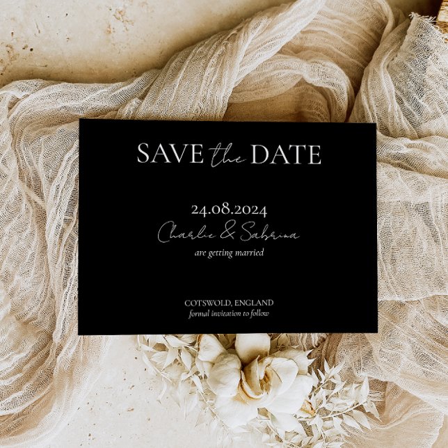 Elegant Gothic Black Save the Date Invitation (Creator Uploaded)