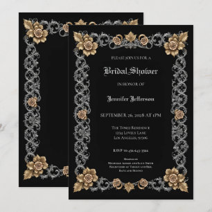 Elegant Gothic Bridal Shower Announcement