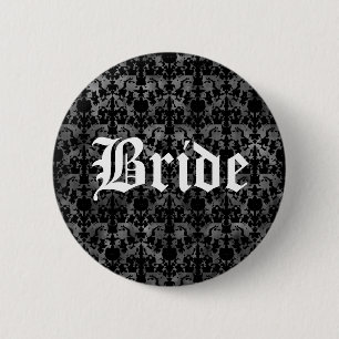 Elegant gothic bride 2 inch round button