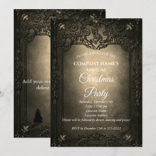 Elegant Gothic Christmas party invitation
