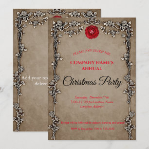 Elegant Gothic Christmas party invitation