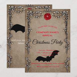 Elegant Gothic Christmas party invitation