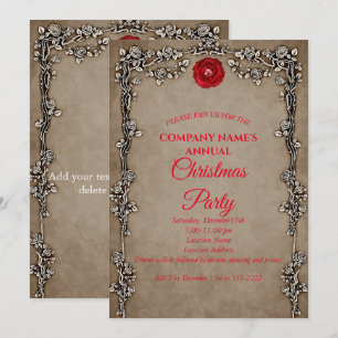 Elegant Gothic Christmas party invitation