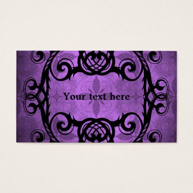 Elegant gothic damask purple and black decor (Front)