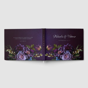 Elegant Gothic Dark Flower Wedding  Guest Book
