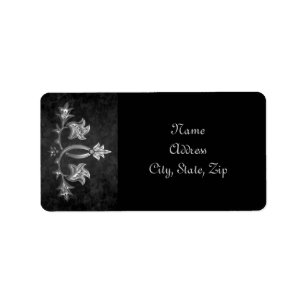 Elegant gothic dark romance wedding address label