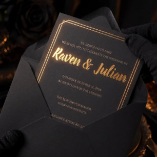 Elegant Gothic Dark Romance Wedding Invitation