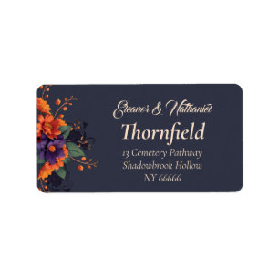 Elegant Gothic Floral Minimalistic Wedding Label