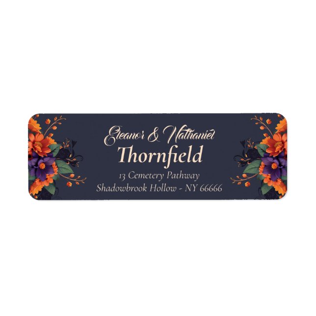 Elegant Gothic Floral Traditional wedding Address (Front)