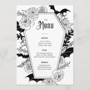 Elegant Gothic Floral Wedding Menu