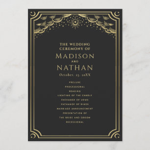 Elegant Gothic Gold Tarot Wedding Program