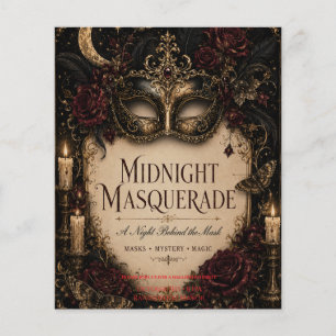 Elegant Gothic Halloween Dinner Party Flyer