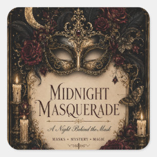 Elegant Gothic Halloween Dinner Party Square Sticker