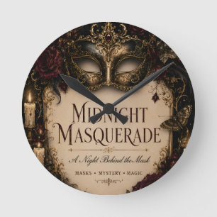 Elegant Gothic Halloween Dinner Party style Round Clock