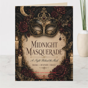 Elegant Gothic Halloween Dinner Party Thank You Card