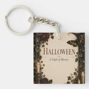 Elegant Gothic Halloween Party Celebration Keychain