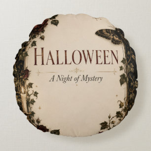 Elegant Gothic Halloween Party Celebration Round Pillow