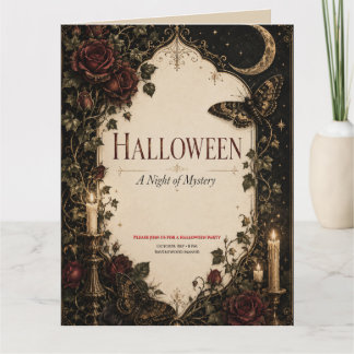Elegant Gothic Halloween Party Celebration Thank You Card