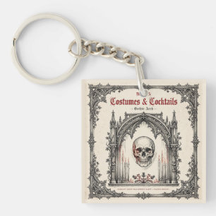 Elegant Gothic Halloween Party Skull Keychain