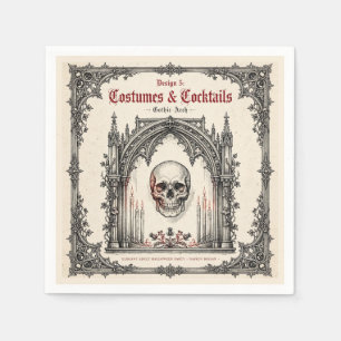 Elegant Gothic Halloween Party Skull Napkin